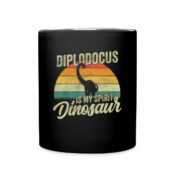Diplodocus Dinosaur Children Dino Gift - Full Colour Mug - black - Front