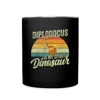 Diplodocus Dinosaur Children Dino Gift - Full Colour Mug - black - Front
