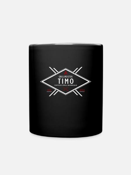 Grillmeister Timo Vorname Name - Tasse einfarbig - Schwarz