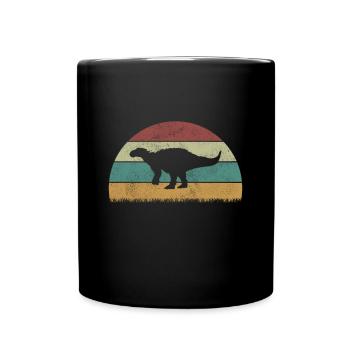 Iguanodon Dinosaurier Kinder Dino Geschenk - Tasse einfarbig - Schwarz - Vorne