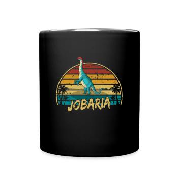 Jobaria Dinosaurier Kinder Dino Geschenk - Tasse einfarbig - Schwarz - Vorne