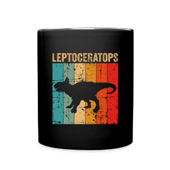 Leptoceratops Dinosaur Children Dino Gift - Full Colour Mug - black - Front
