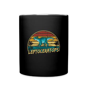Leptoceratops Dinosaur Children Dino Gift - Full Colour Mug - black - Front