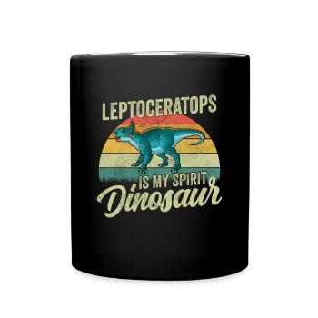 Leptoceratops Dinosaur Children Dino Gift - Full Colour Mug - black - Front
