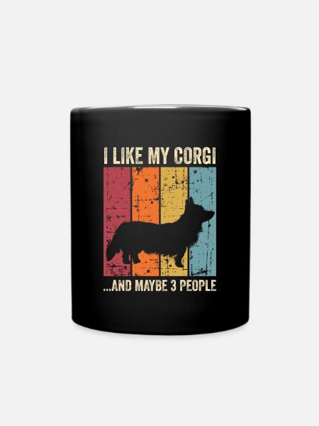 Corgi Geschenk Hunde - Tasse einfarbig - Schwarz