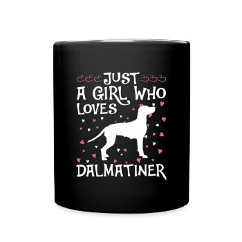 Propriétaire de chien de chien dalmate - Mug uni - noir - Devant