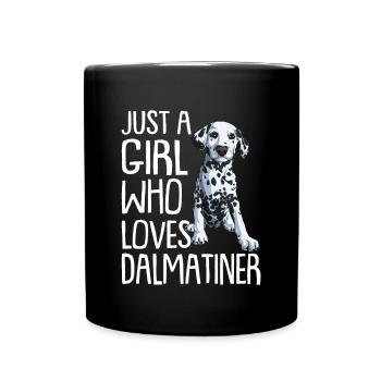 Propriétaire de chien de chien dalmate - Mug uni - noir - Devant