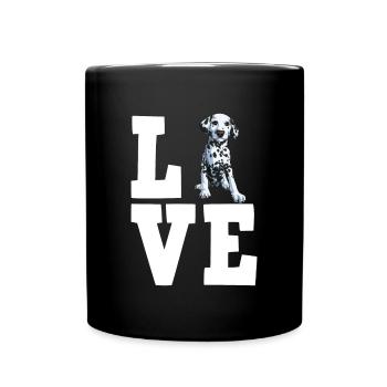 Propriétaire de chien de chien dalmate - Mug uni - noir - Devant