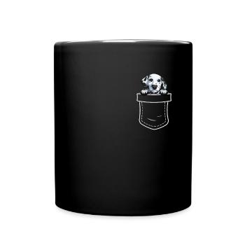Propriétaire de chien de chien dalmate - Mug uni - noir - Devant