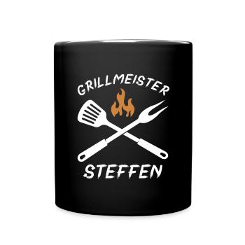 Grillmeister STeffen - Tasse einfarbig - Schwarz - Vorne