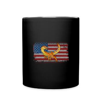 Velociraptor Dinosaurier Kinder Dino Geschenk - Tasse einfarbig - Schwarz - Vorne