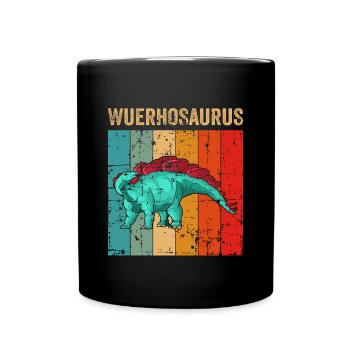 Wuerhosaurus Dinosaurier Kinder Dino Geschenk - Tasse einfarbig - Schwarz - Vorne