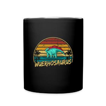 Wuerhosaurus Dinosaurier Kinder Dino Geschenk - Tasse einfarbig - Schwarz - Vorne