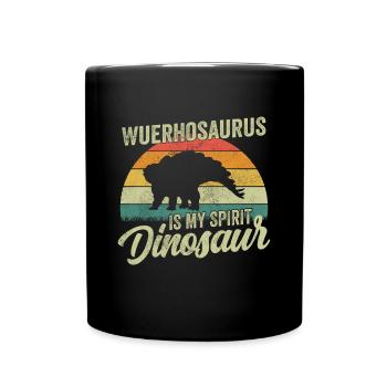 Wuerhosaurus Dinosaurier Kinder Dino Geschenk - Tasse einfarbig - Schwarz - Vorne