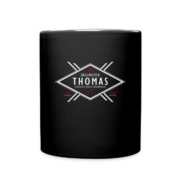Grillmeister Thomas Vorname Name - Tasse einfarbig - Schwarz - Vorne