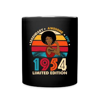 Women's Birthday 1954 tolle Limited Edition - Tasse einfarbig - Schwarz - Vorne