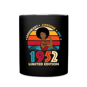 Afro Women's Birthday 1952 limited edition - Full Colour Mug - black - Front