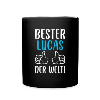 Lucas Vorname Name Geburtstag - Tasse einfarbig - Schwarz - Vorne