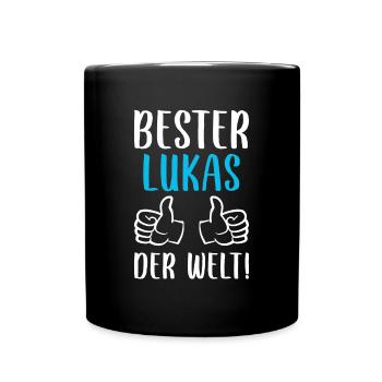 Lukas Vorname Name Geburtstag - Tasse einfarbig - Schwarz - Vorne