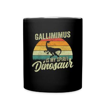 Gallimimus Dinosaur Children Dino Gift - Full Colour Mug - black - Front