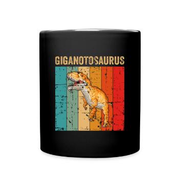 Giganotosaurus Dinosaurier Kinder Dino Geschenk - Tasse einfarbig - Schwarz - Vorne