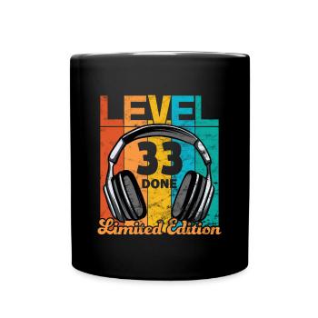 Gaming Birthday 33 Years Level 33 Complete - Full Colour Mug - black - Front