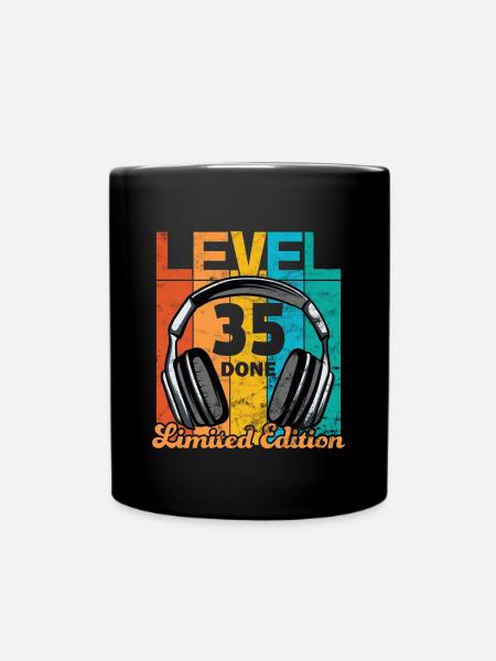 Anniversaire de jeu 35 ans Niveau 35 complet - Mug uni - noir