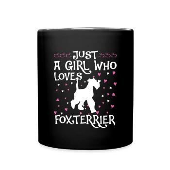 Foxterrier Hund Dog Hundehalter - Tasse einfarbig - Schwarz - Vorne