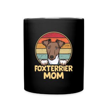 Foxterrier Hund Dog Hundehalter - Tasse einfarbig - Schwarz - Vorne