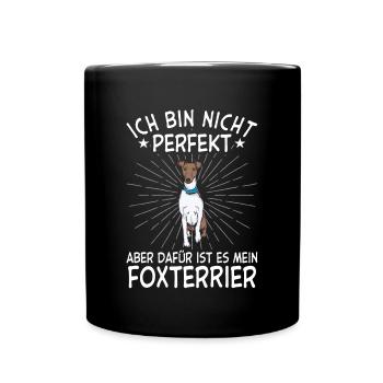 Foxterrier Hund Dog Hundehalter - Tasse einfarbig - Schwarz - Vorne
