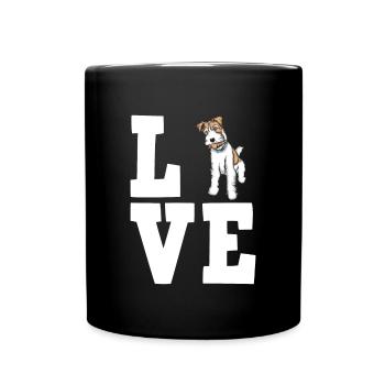 Foxterrier Hund Dog Hundehalter - Tasse einfarbig - Schwarz - Vorne