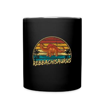 Rebbachisaurus Dinosaurier Kinder Dino Geschenk - Tasse einfarbig - Schwarz - Vorne