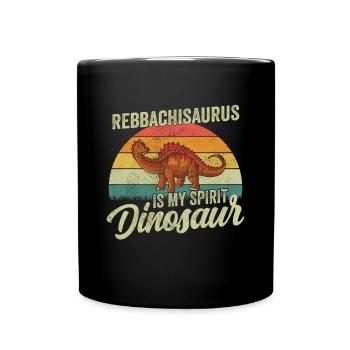 Rebbachisaurus Dinosaurier Kinder Dino Geschenk - Tasse einfarbig - Schwarz - Vorne