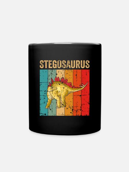 Stegosaurus Dinosaurier Kinder Dino Geschenk - Tasse einfarbig - Schwarz
