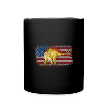 Stegosaurus Dinosaurier Kinder Dino Geschenk - Tasse einfarbig - Schwarz - Vorne