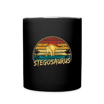 Stegosaurus Dinosaurier Kinder Dino Geschenk - Tasse einfarbig - Schwarz - Vorne