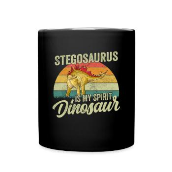 Stegosaurus Dinosaurier Kinder Dino Geschenk - Tasse einfarbig - Schwarz - Vorne