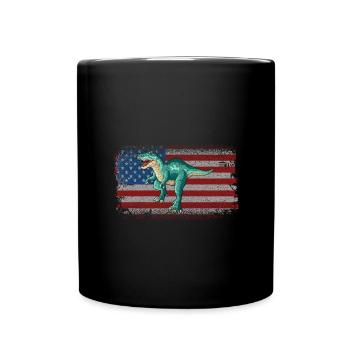 Tyrannosaurus Dinosaurier Kinder Dino Geschenk - Tasse einfarbig - Schwarz - Vorne