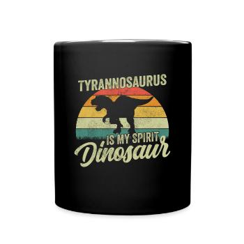 Tyrannosaurus Dinosaurier Kinder Dino Geschenk - Tasse einfarbig - Schwarz - Vorne
