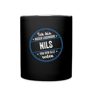 Ich bin dieser legendärer Nils Name - Tasse einfarbig - Schwarz - Vorne