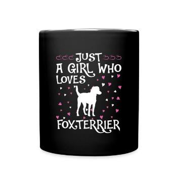 Foxterrier Hund Dog Hundehalter - Tasse einfarbig - Schwarz - Vorne