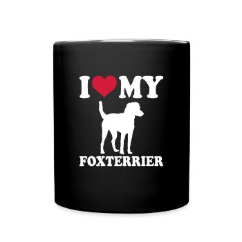 Fox Terrier Dog Dog Dog Owner - Full Colour Mug - black - Front