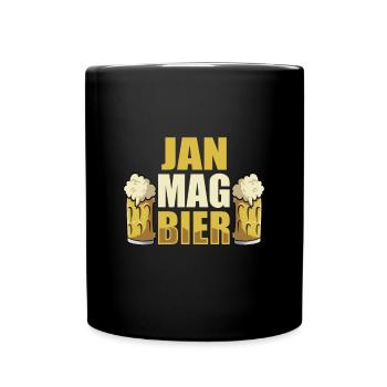 Jan mag Bier Name Geburtstag - Tasse einfarbig - Schwarz - Vorne