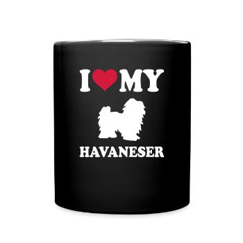 Propriétaire de chien de chien havanais - Mug uni - noir - Devant