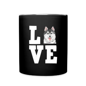 Husky Dog Dog Propriétaire de chien - Mug uni - noir - Devant