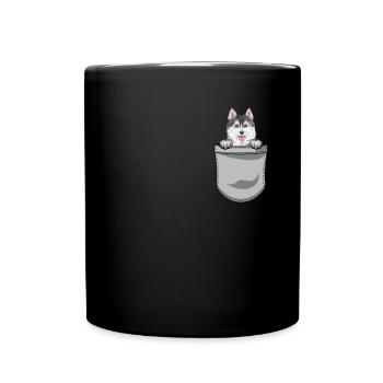 Husky Dog Dog Propriétaire de chien - Mug uni - noir - Devant