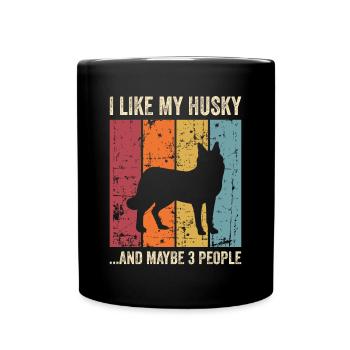 Husky Dog Dog Propriétaire de chien - Mug uni - noir - Devant