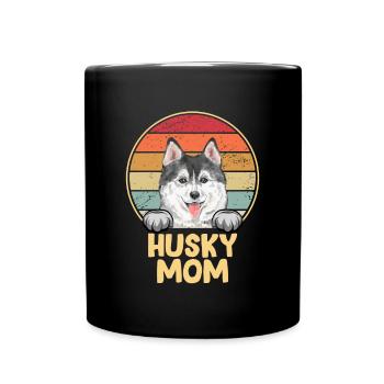 Husky Dog Dog Propriétaire de chien - Mug uni - noir - Devant
