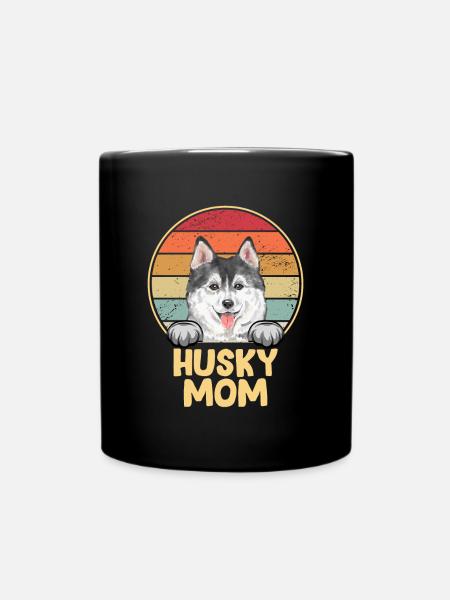 Husky Dog Dog Dog Owner - Full Colour Mug - black