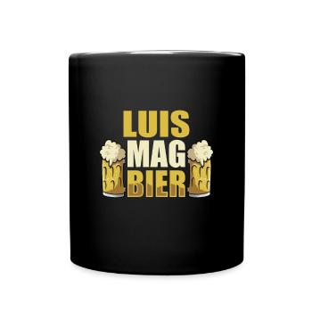 Luis mag Bier Name Geburtstag - Tasse einfarbig - Schwarz - Vorne